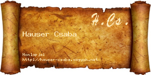 Hauser Csaba névjegykártya